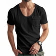 thumbnail image 2 of Chbgutlmr Chemises d'Été pour Hommes Col Rond Manches Courtes T-Shirts Moulants Amples Décontractés avec Poches, 2 of 9