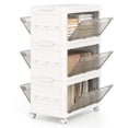 thumbnail image 1 of Costway 3-Tier Stackable Storage Bins 33-gal Collapsible Storage Boxes with Lid Organizer, 1 of 10