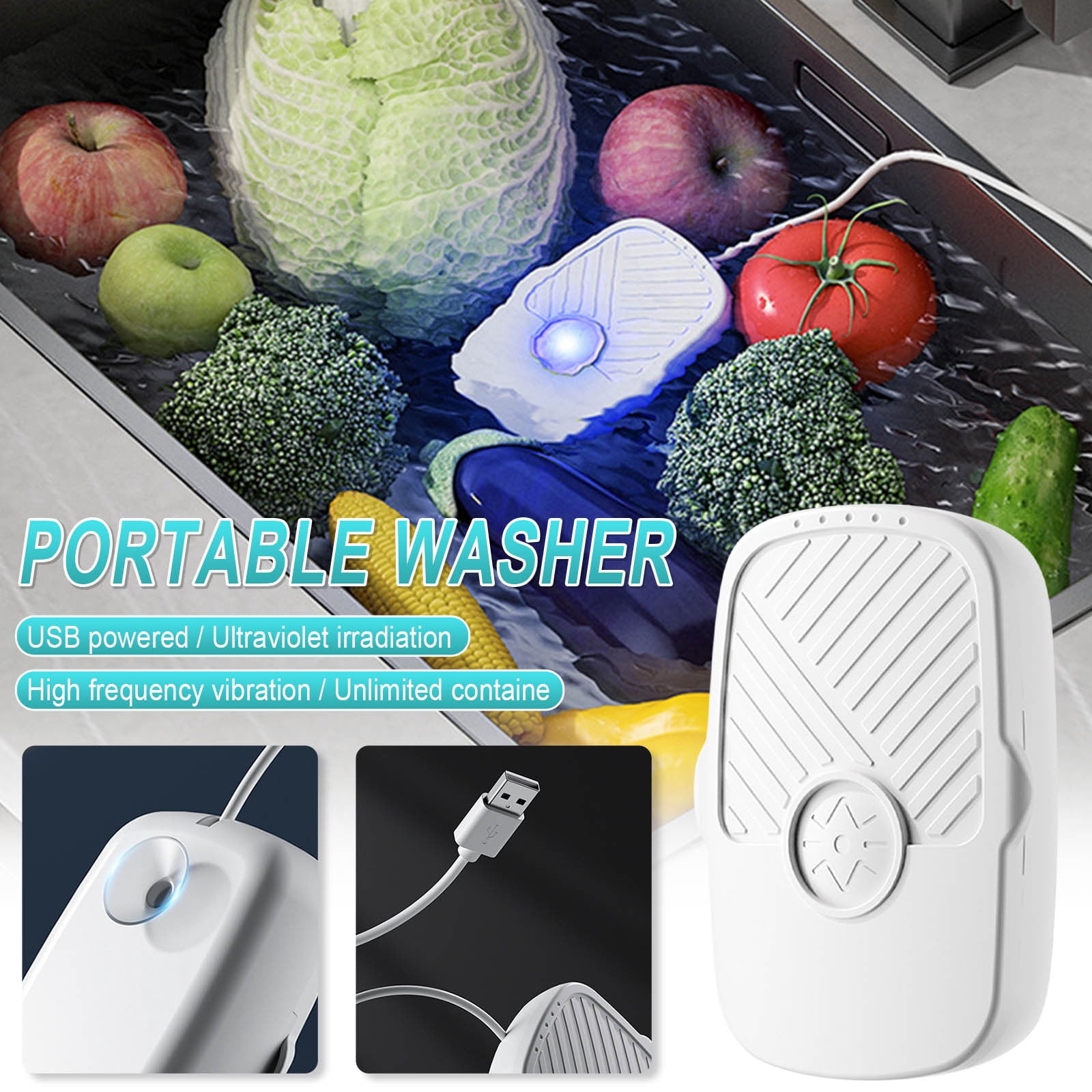 KITTEHIGM USB Convenient Household Fruit And Vegetable Washing Machine Fruit And Vegetable Washing Washer Deals of The Week Sales