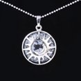 thumbnail image 1 of Pendentif Perles Plates Pierre Naturelle Quartz Cristal Collier Couleur Argent Femmes Hommes, 1 of 6