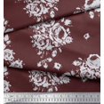 thumbnail image 2 of Soimoi Poly Georgette Fabric Leaves, & Rose Floral Print Fabric by Yard 52 Inch Wide, 2 of 3