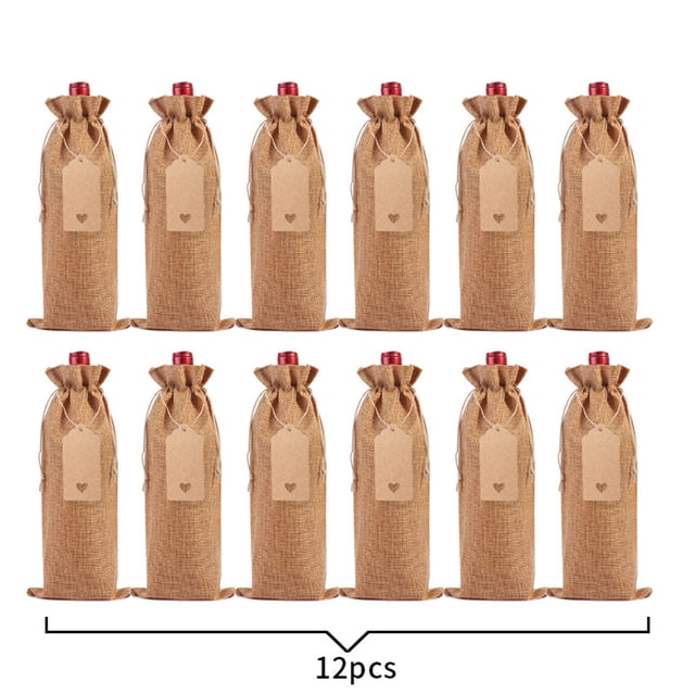 Birdeem Linen Wine Bottle Bag Set Wine Bottle Set Linen Tag Red Wine Packaging Bag