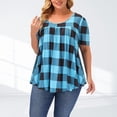 thumbnail image 2 of Pompotops Women's Fashion Plus Size Printed Round-neck Short Sleeve Loose T-shirt Tops, 2 of 9