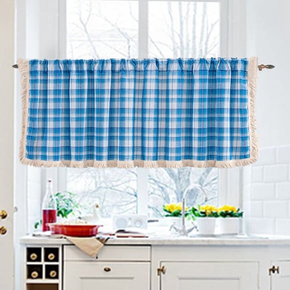 Dvkptbk Blackout Window Valance Valance Curtains for Kitchen - Window Light Blocking Short Rod Pocket Curtain Panels for Small Window Bathroom Basement Other Decoration