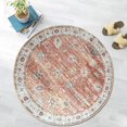 thumbnail image 1 of JV Home Round Rug Oushak Beige 4 ft Washable Carpet Anti Slip, 1 of 6