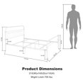 thumbnail image 2 of Homycasa Platform Beds Queen Size Metal Bed Frame, White, 2 of 8