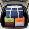 thumbnail image 1 of Large Capacity Travel Bag Waterproof Storage Bag with Reinforced Handles Non-Woven Fabric Foldable Reusable for Travel Moving Home Organization 1-Pack, 1 of 6