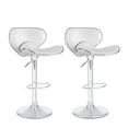 thumbnail image 1 of CorLiving Marcus Set of 2 Curved Form Fitting Faux Leather Upholstered  Adjustable Height Indoor Barstools, 1 of 9