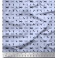 thumbnail image 1 of Soimoi Blue Georgette Viscose Fabric Insect Print Fabric by Yard 42 Inch Wide, 1 of 1