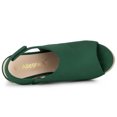 thumbnail image 4 of BLISSFUL STEP Chaussures pour Femmes Espadrilles à Plateforme Compensée à Bout Ouvert Sandales Slingback Vert Émeraude 8, 4 of 6