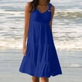 thumbnail image 2 of Yuyuzo Robes pour Femmes 2025 Décontractées Sans Manches Robes d'Été Plage Robe de Soirée à Volants, 2 of 6