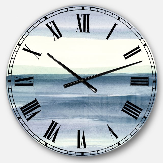 DesignArt Grande Horloge Murale Mint Indigo Dawn I