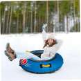 thumbnail image 2 of Foldable Inflatable Snow Sled with Handles - 80x80cm Small Size Red - Soft Oxford Cloth Base & Freeze-Resistant Thickened PVC Inner Tube - Portable Winter Snow Toy for Kids & Adults - Quick, 2 of 7