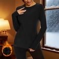 thumbnail image 2 of BLVB Chandails Thermiques pour Femmes Hauts à Manches Longues sous-Vêtement Doublé en Molleton pour Dames Col Ras du Cou Doux Couche de Base Hauts pour l'Hiver Temps Froid, 2 of 7