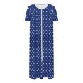 thumbnail image 4 of Womens Bathrobe, Zip Up Robe For Women Long Housecoat Knit Bathrobes Full Lengthgradient Color Nightgown With Pockets, Womens Gifts, M, 4 of 7