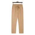 thumbnail image 4 of WRKEKC Casual Pants for Men Spring Fall Fashion Solid Color Drawstring Elastic Waist Long Pants for Daily Casual Outings Lounge　Wear, 4 of 9