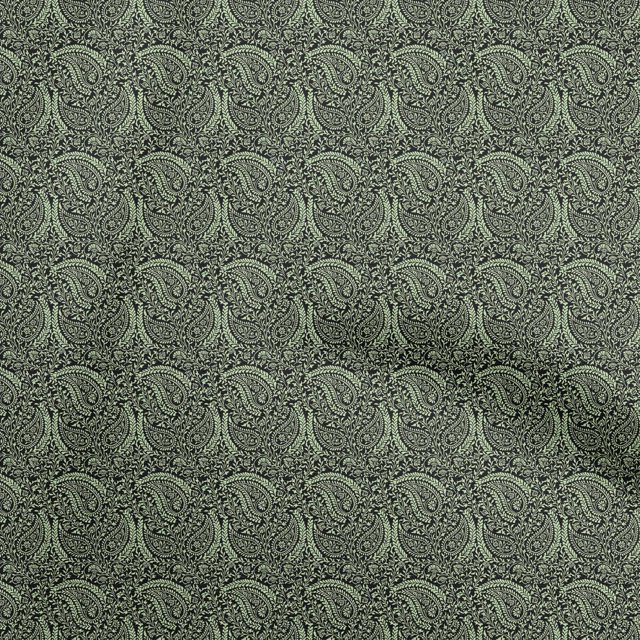oneOone Rayon Dark Green Fabric Paisley Sewing Craft Projects Fabric Prints By Yard 56 Inch Wide