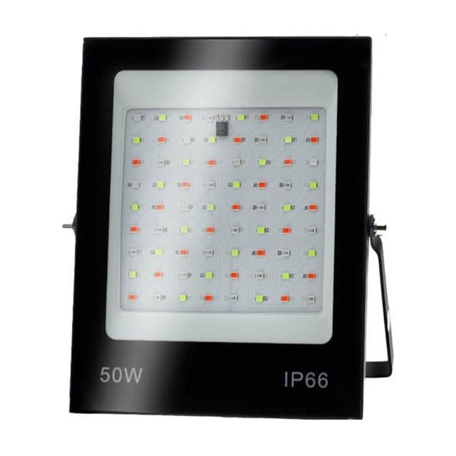 Projecteur à DEL RVB 50W 100W 200W Étanche IP66 pour l'Extérieur avec Télécommande, Lampe pour Laveuse Murale