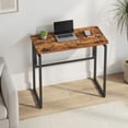 thumbnail image 3 of Foldable Computer Desk, Folding Desk, One-Piece Desktop, Small Folding Craft Table, 31.5 x 15.7 Inches, Brown, 3 of 8