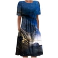 thumbnail image 2 of Robe Maxi à Manches Robe d'Été Bohème à Imprimé pour Femme Robe de Plage à Manches Courtes Robe Longueur Genou Robe à Manches Courtes en Liquidation, 2 of 5