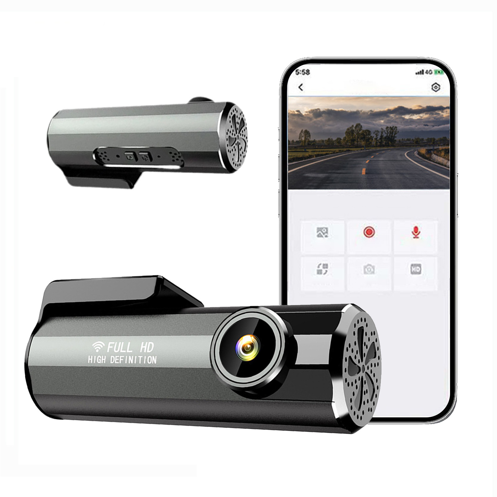 Danhjin Dash Cam Dash Cam Wifi 2K 1440P Front Car Camera for Cars Mini Dashcams With App Hd Night Vision24H Parking ModeG-Sensor Loop RecordingWdr170 Wide Angle