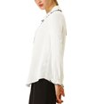 thumbnail image 4 of INSPIRE CHIC Women's Sweet Ruffle Peter Pan Collar Button Up Work Shirts, 4 of 7