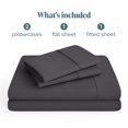 thumbnail image 2 of Bare Home Premium 1800 Collection 4-Piece Bed Sheet Set, Split Head Flex King, Forged Iron Gray, 2 of 10