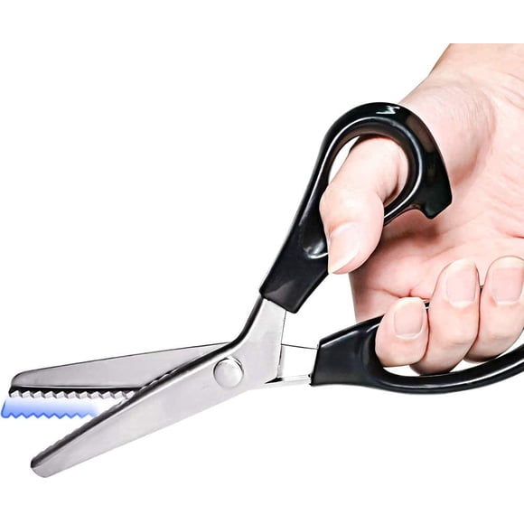 Fabric Scissors, Zigzag Scissors, Professional Tailor'S Scissors, Pinking Scissors For Fabrics For Sewing By The Meter, Stainless Steel Zigzag Scissors With Comfort Grip