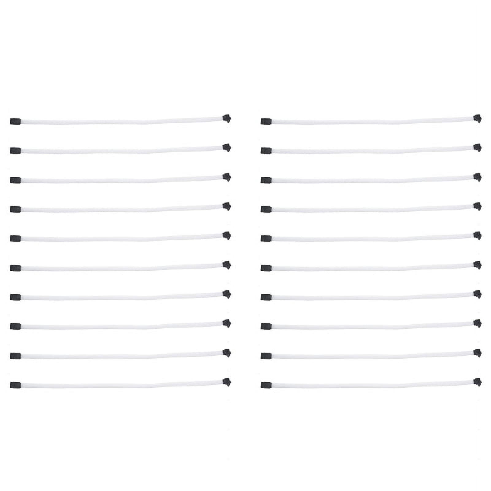 20pcs 50CM 3.0 III SATA3 7Pin Data Cable Right Angle 6Gb/S SSD Cables HDD Hard Disk Data Cord with Nylon Sleeved