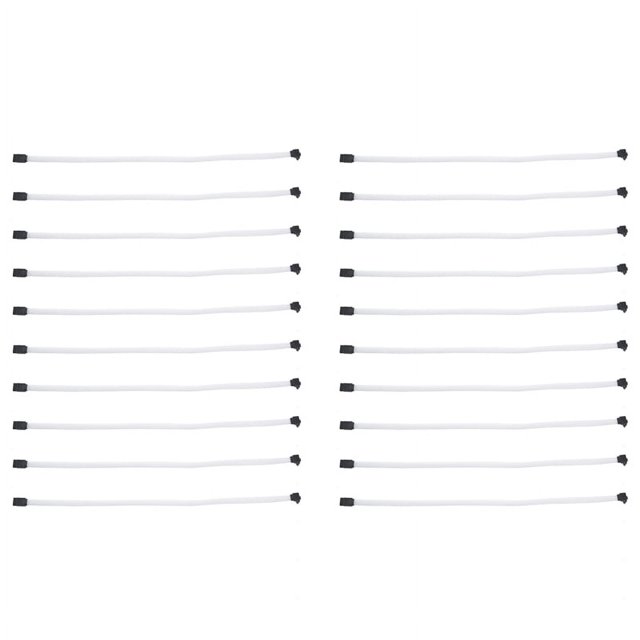20pcs 50CM 3.0 III SATA3 7Pin Angle droit du câble de données 6Gb/S SSD Câbles HDD Cordon de données de disque dur avec manches en nylon