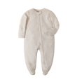 thumbnail image 1 of MeetoTime Baby Boys Girls Solid Color Long Sleeve Round Neck Jumpsuit Summer Newborn Infant Long Rompers, 1 of 2