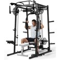thumbnail image 1 of Memoryfield Gym à Domicile Smith Machine avec LAT Pulldown et Station de Poitrine, Cage Motorisée Capacité 2000 Lb, Support de Squat Multifonction, Noir, 1 of 8