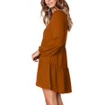 thumbnail image 4 of Follure Robe Mode Femme Unie Col en V Manches Longues Fluide Ample Robes d'Été pour Femmes, 4 of 4