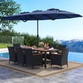thumbnail image 2 of Costway 11 PCS Patio Wicker Dining Set with Double-Sided Outdoor Umbrella 8 Stackable Chairs, 2 of 7
