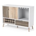 thumbnail image 2 of Furniture of America Transitional Wood 10-Bottle Wine Rack in White with Storage Drawer and Cabinet, 2 of 10