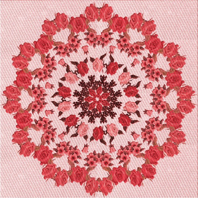 Ahgly Company Machine Washable Indoor Square Transitional Deep Rose Pink Area Rugs, 6' Square