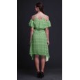 thumbnail image 2 of Bimba Green Tie-Dye Print Womens Chic Style Cold Shoulder Shift Dress Summer Tunic - X-Small, 2 of 6