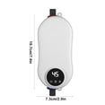 thumbnail image 2 of Instant Water Heater 3500 W 110 V Tankless Shower Heater with LED Temperature Display Stainless Steel and ABS Construction 7.48 in x 2.95 in x 2.95 in, 2 of 6