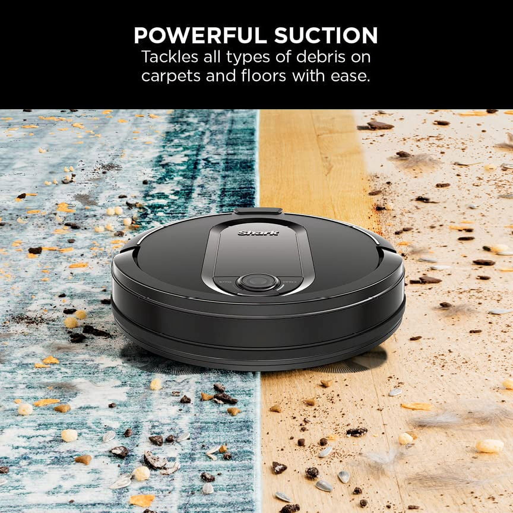 Shark RV990CA EZ Robot Vacuum with Row-by-Row Cleaning, Powerful Suction, Perfect for Pet Hair, Wi-Fi Connected, Black