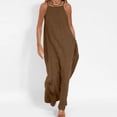 thumbnail image 2 of Penkiiy Robes Maxi pour Femmes 2024 Robe Longue à Bretelles Spaghetti Unie à Col Montant Sans Manches Robes d'Été Fendue à Bretelles Robe Fluide 2TG Brun, 2 of 5
