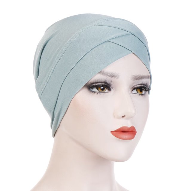 Women Solid India Hat Muslim Ruffle Cancer Chemo Beanie Turban Wrap Scarf Cap
