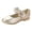 Gold, variant on GiLiling Girls Mary Jane Princess Dress Shoes, Closed-Toe Ballet Flats with Flower Accent, Low Block Heel for Parties Wedding (White, 11-11.5 Years)