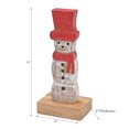 thumbnail image 2 of Christmas Mango Wood Snowman With Top Hat On Base, 2 of 3