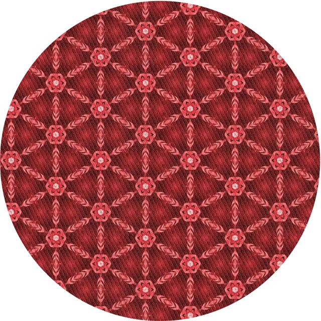 Ahgly Company Tapis Rond Lavable en Machine Intérieur Transitionnel Rouge Lave, 7 Pieds Rond