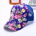thumbnail image 3 of GDREDA Summer Hat Women's New Flower printing Sun Protection All-match Baseball Cap，Purple, 3 of 5