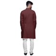 thumbnail image 3 of Atasi Button Down Asymmetrical Kurta For Men Solid Long Sleeve Kurta For Men, 3 of 6