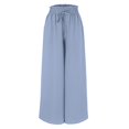 thumbnail image 3 of GZWYHT Wide Leg Pants,Palazzo Pants,Women's Wide Leg Pants Flowy Ruffle Solid Color Drawstring Waist Pants,Flowy Pants,High Waisted Pants,Sweatpants Women,Blue,XXL, 3 of 4