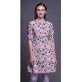 thumbnail image 3 of Bimba Kurti à Manches Retroussables pour Femmes, Col Mandarin Imprimé, Hauts de Kurti Courts, 3 of 6