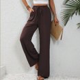 thumbnail image 2 of FAIWAD Womens Wide Leg Palazzo Pants Spring Summer High Elastic Waist Loose Casual Flowy Pants with Pockets, 2 of 7