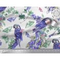 thumbnail image 3 of Soimoi Purple Poly Georgette Fabric Floral,Insect & Parrot Bird Decor Fabric Printed BTY 42 Inch Wide, 3 of 3